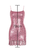 Hailey Spaghetti Straps Sequin Mini Dress - WEUXS