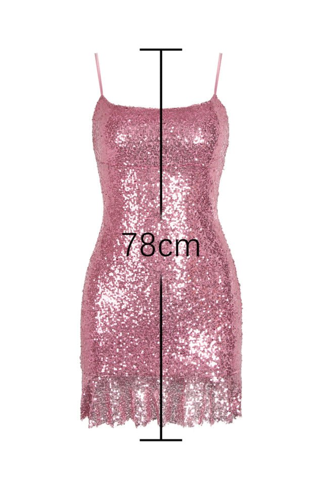Hailey Spaghetti Straps Sequin Mini Dress - WEUXS