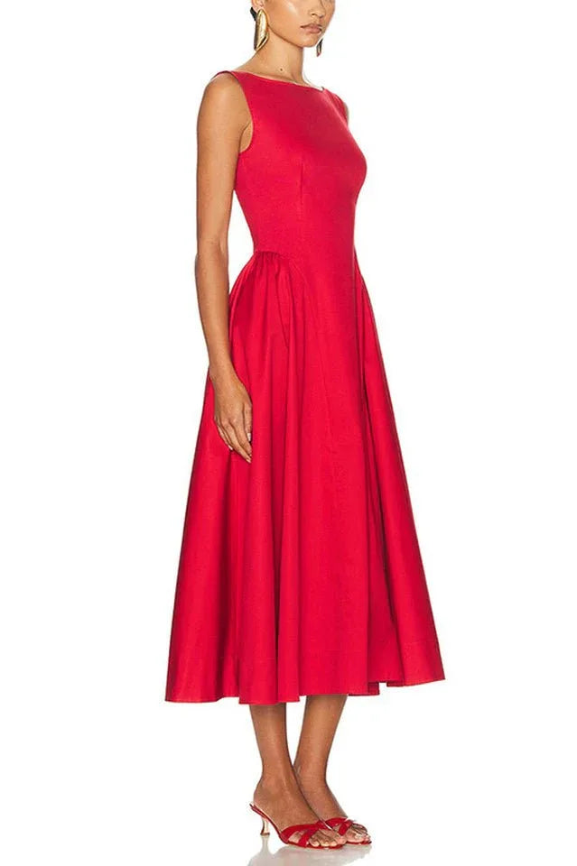 Cotton Poplin A-Line Dress with Pockets Secondary image