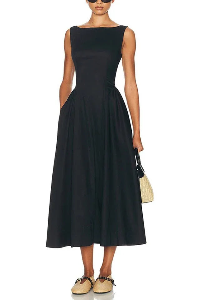 Cotton poplin a-line dress - View 6 | WEUXS