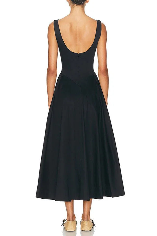 Cotton poplin a-line dress - View 7 | WEUXS
