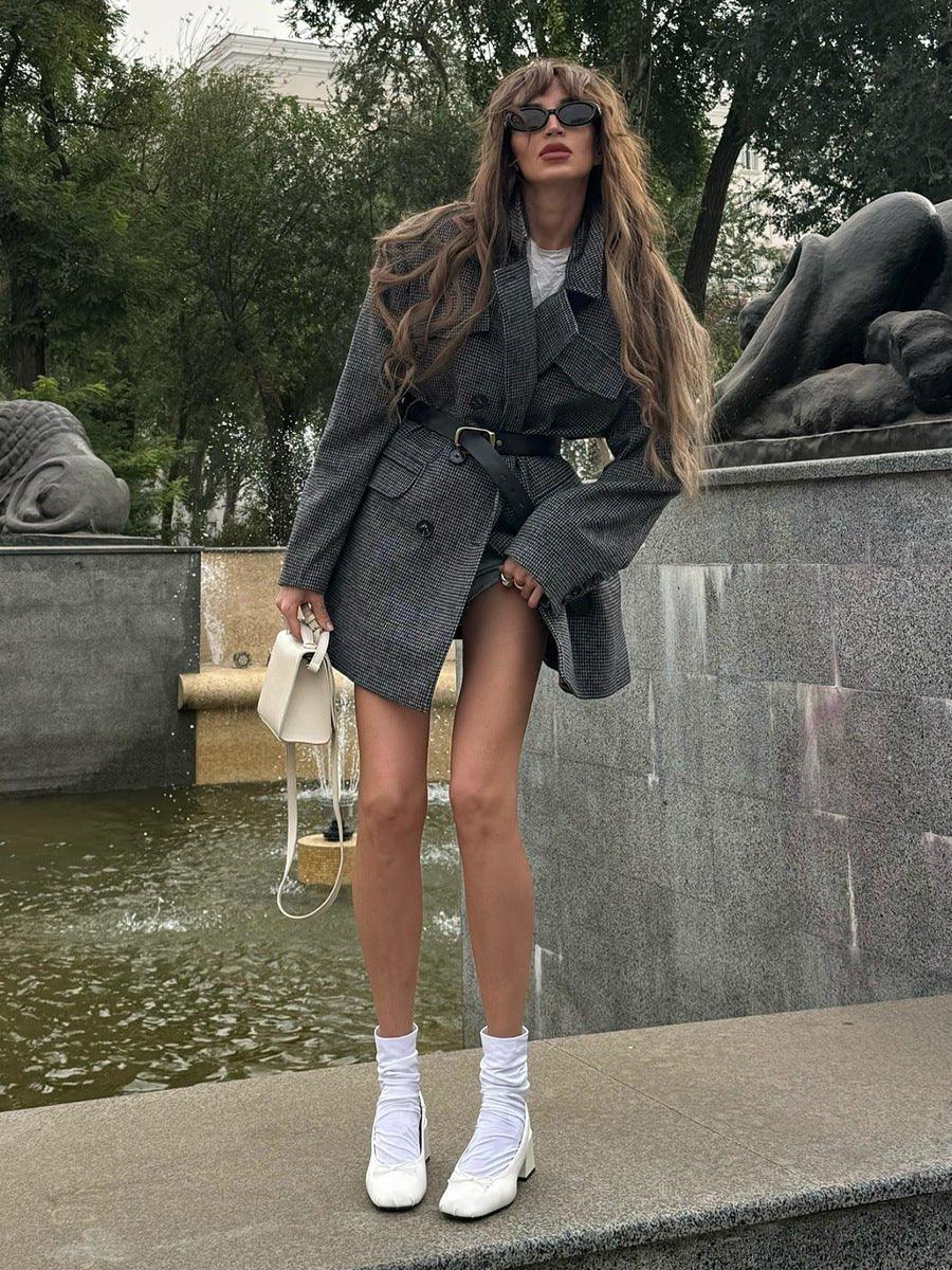 Heritage Houndstooth Wool Blend Coat - WEUXS