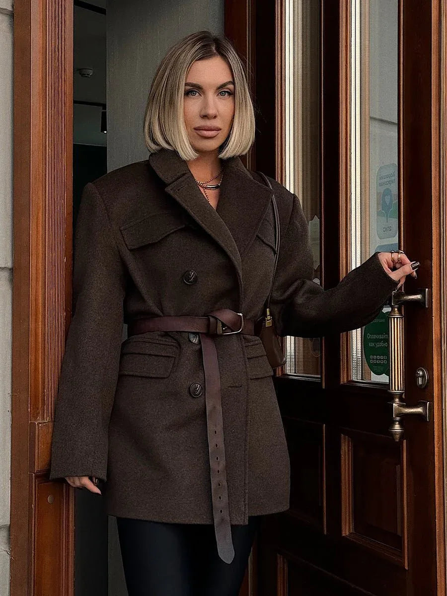 Heritage Houndstooth Wool Blend Coat - WEUXS