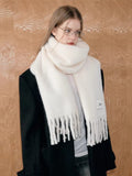 Iceland Blue Mohair Wool Blend Fringe Scarf - View 12 | WEUXS