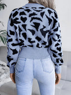 Red Leopard Print Knit Sweater - View 16 | WEUXS