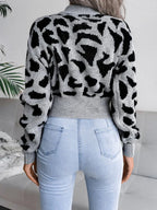 Red Leopard Print Knit Sweater - View 13 | WEUXS