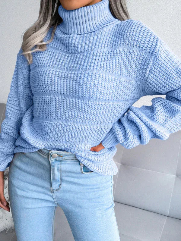 Chunky knit turtleneck sweater - View 10 | WEUXS