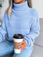 Chunky Knit Turtleneck Sweater - View 6 | WEUXS