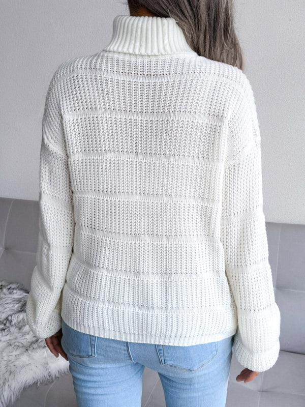 Chunky Knit Turtleneck Sweater - View 15 | WEUXS