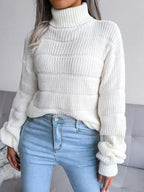 Chunky Knit Turtleneck Sweater - View 14 | WEUXS