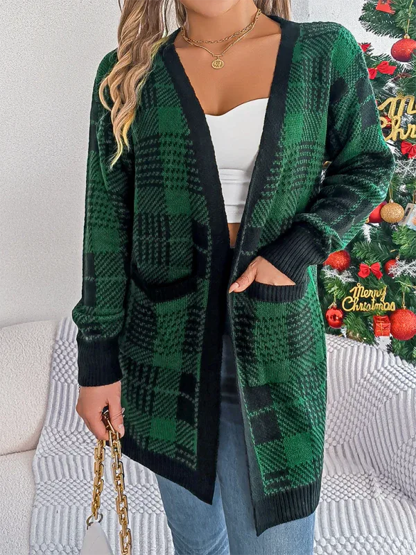 Buffalo Plaid Long Cardigan - View 14 | WEUXS