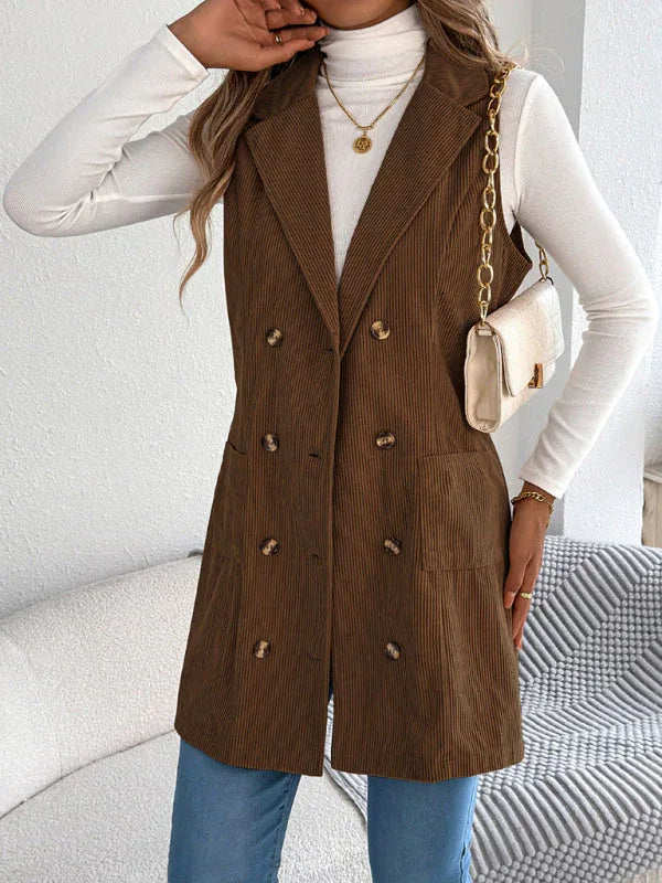 Long corduroy vest - View 12 | WEUXS
