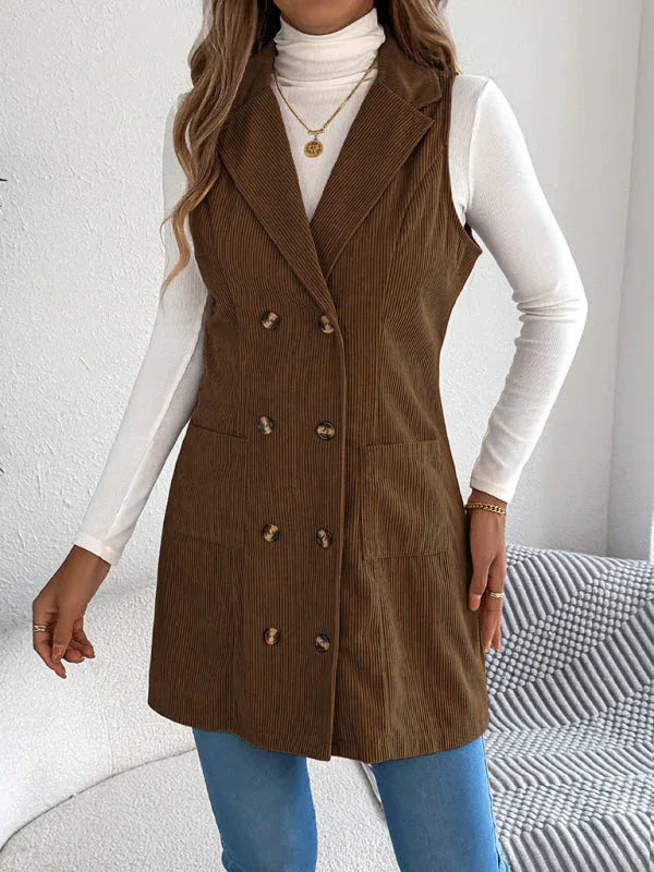 Long corduroy vest - View 11 | WEUXS