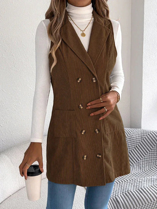 Long corduroy vest - View 9 | WEUXS
