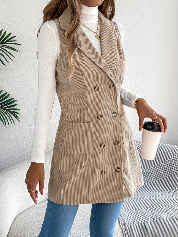 Long corduroy vest - View 6 | WEUXS