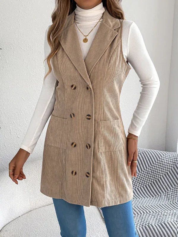 Long corduroy vest - View 7 | WEUXS