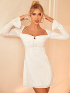 Halter Neck Square Neck Dress - View 6 | WEUXS