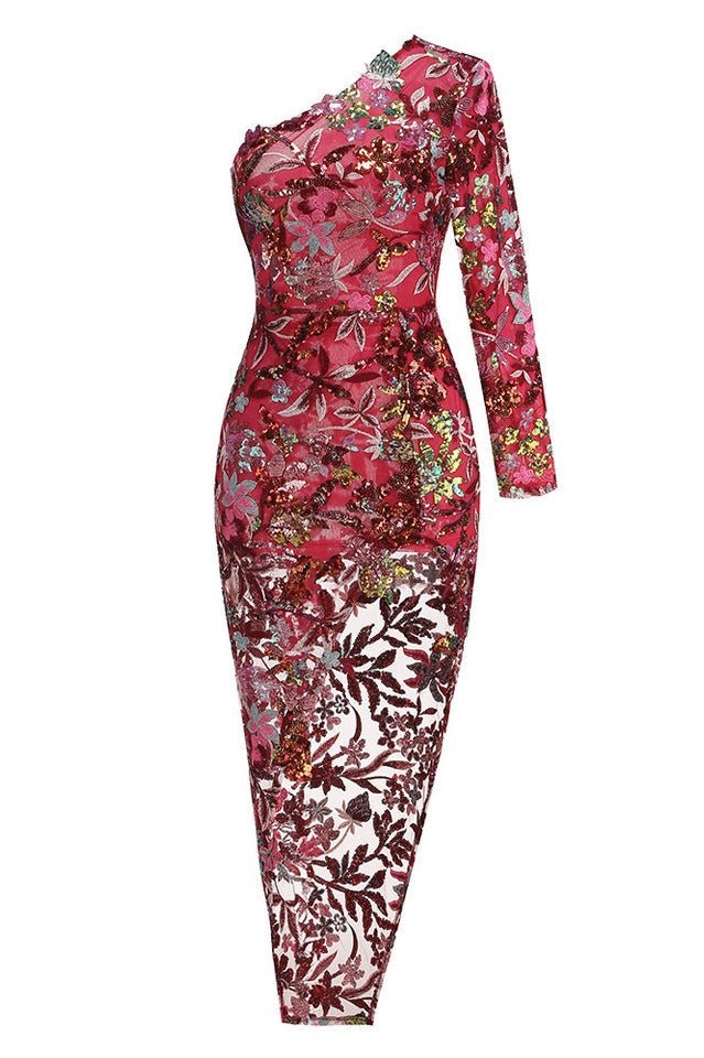 Jangeel Pink Slit Sequin Dress - WEUXS