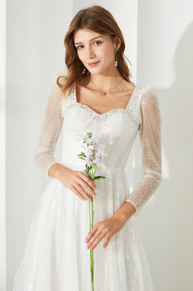 Kamiyah White Mesh Midi Dress - WEUXS