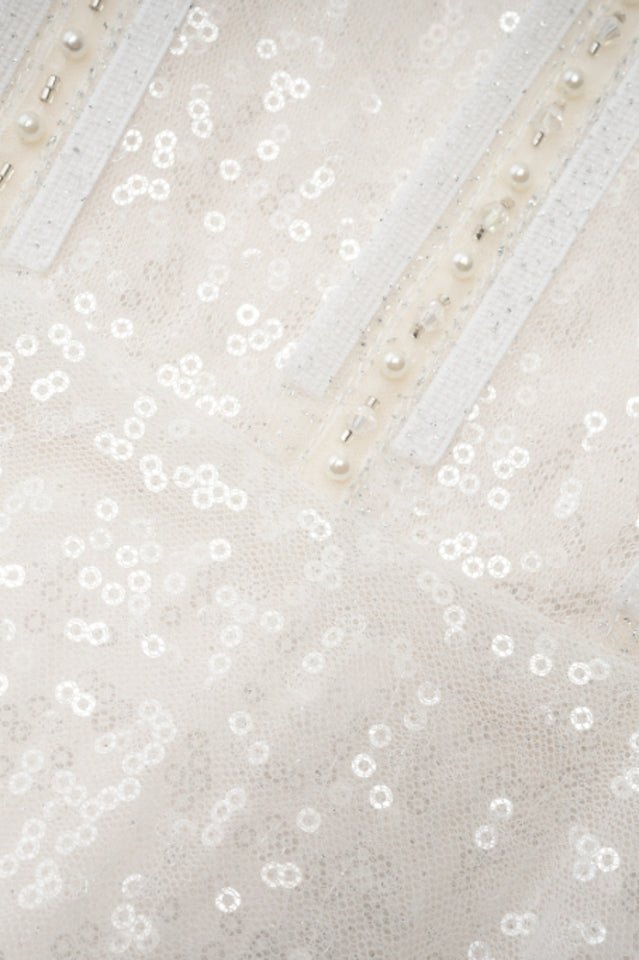 Kamiyah White Mesh Midi Dress - WEUXS