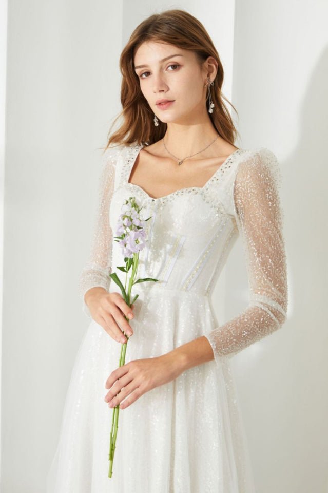 Kamiyah White Mesh Midi Dress - WEUXS