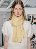 Soft knit scarf with ribbed edges - View 6 | WEUXS