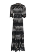 Lace Embroidery Cocktail Midi Dress - WEUXS