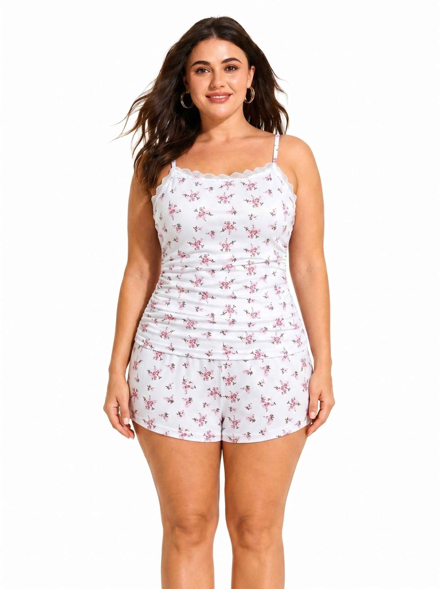 Lace Trimmed Pajama Set - WEUXS