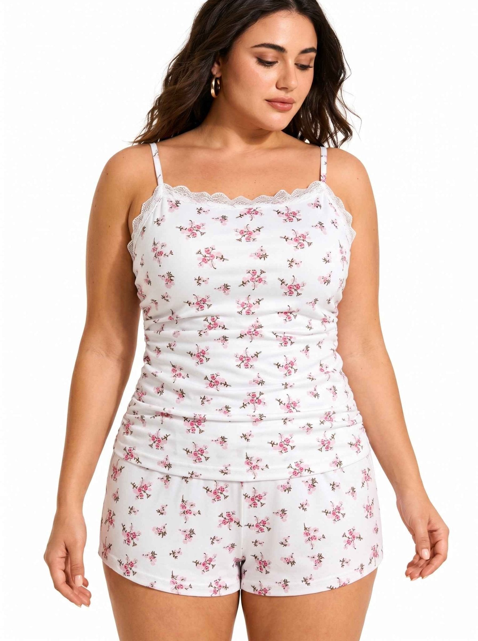 Lace Trimmed Pajama Set - WEUXS