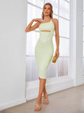 One Shoulder Cut Out Mesh Dress - View 6 | WEUXS