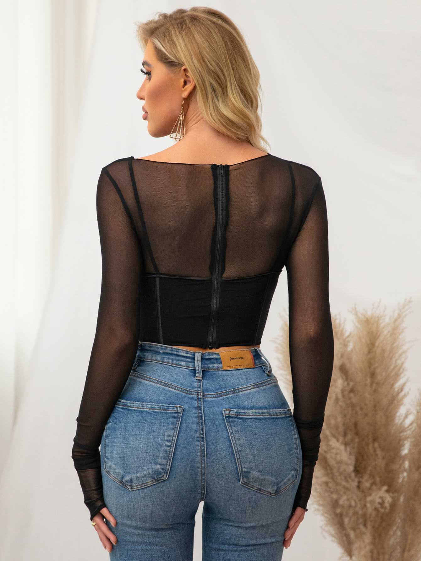 Mesh Corset Top - View 8 | WEUXS