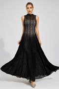 Lucas Black Lace Sleeveless Dress - WEUXS