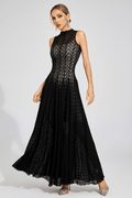 Lucas Black Lace Sleeveless Dress - WEUXS