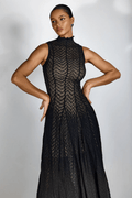 Lucas Black Lace Sleeveless Dress - WEUXS