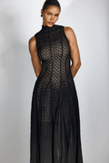 Lucas Black Lace Sleeveless Dress - WEUXS