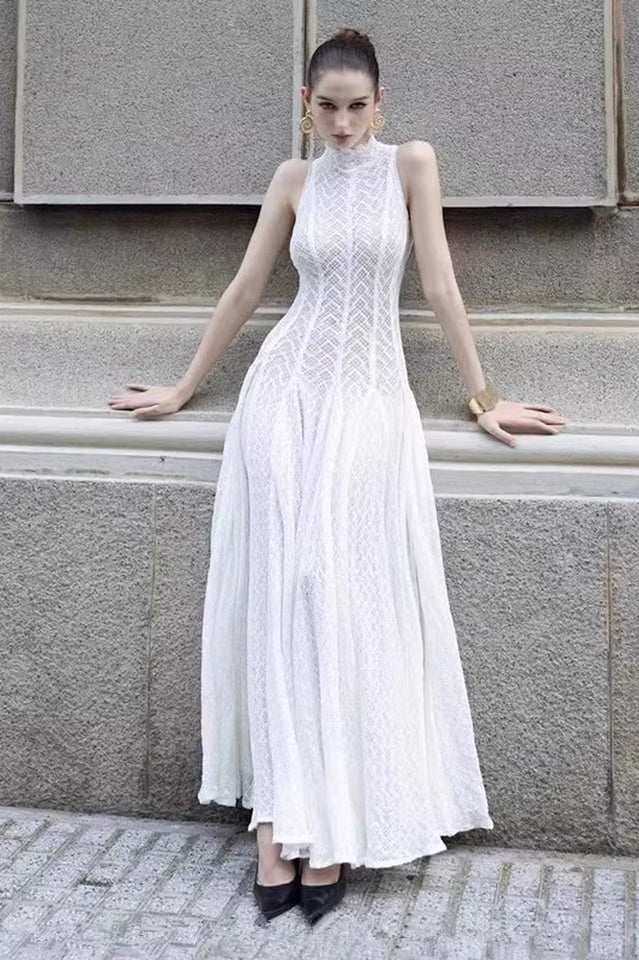 Lucas Black Lace Sleeveless Dress - WEUXS