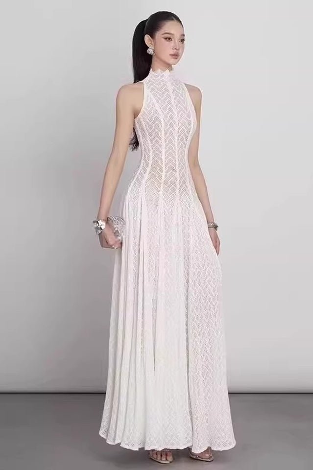 Lucas Black Lace Sleeveless Dress - WEUXS