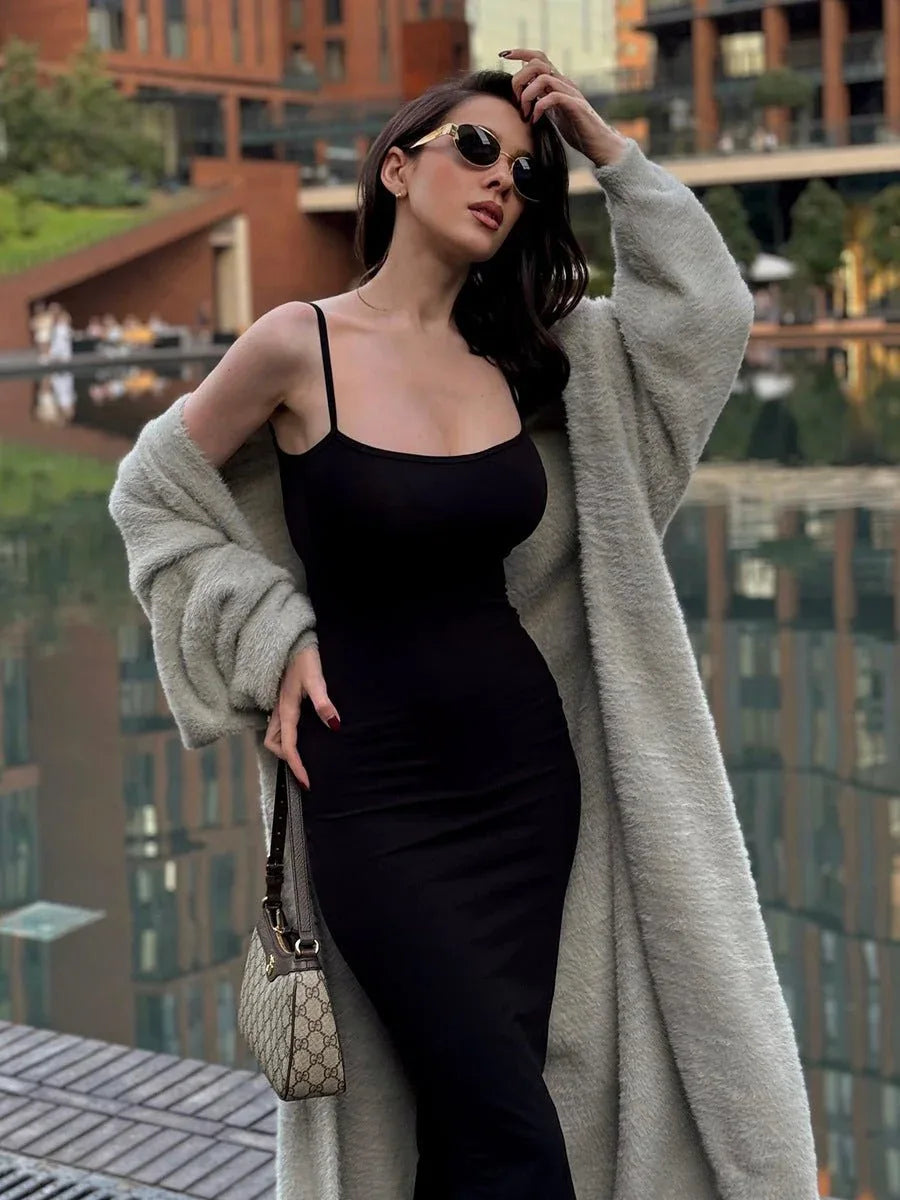 Luxe Faux Mink Maxi Cardigan - View 8 | WEUXS