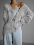 Faux Mink Fuzzy Knit Cardigan - View 7 | WEUXS
