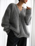 Faux Mink Fuzzy Knit Cardigan - View 11 | WEUXS