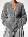 Faux Mink Fuzzy Knit Cardigan - View 10 | WEUXS