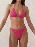 Seersucker bikini set with high cut bottom - View 8 | WEUXS
