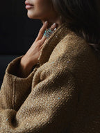 Sequin Tweed Cropped Jacket - View 9 | WEUXS