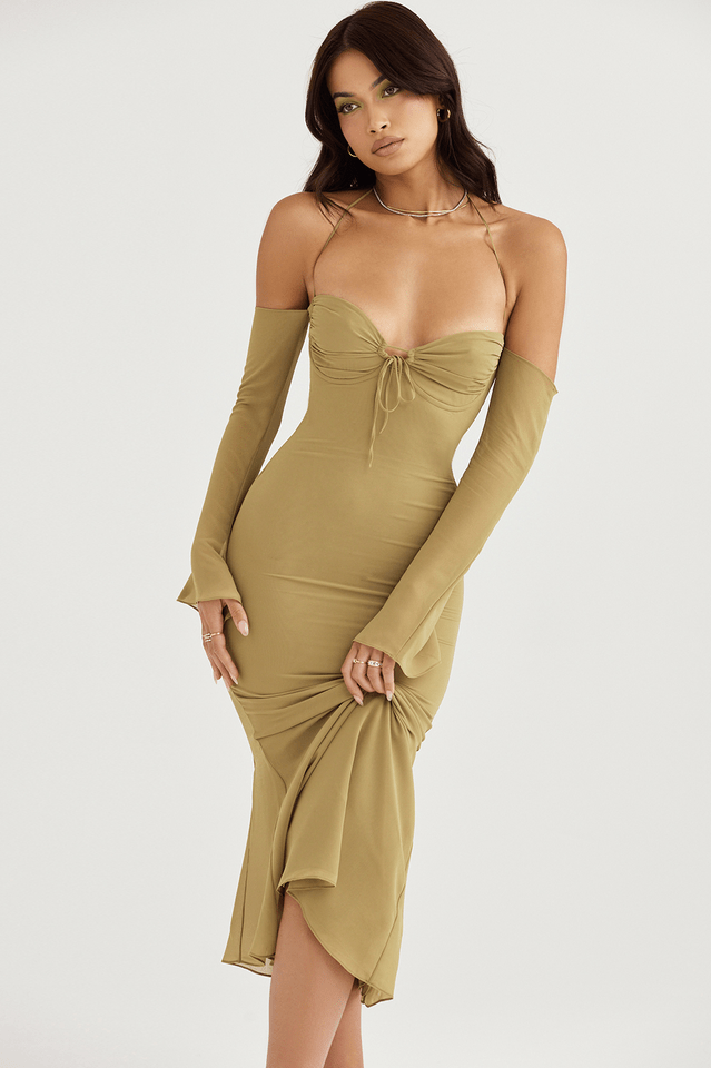 Naomi Halter Midi Dress - WEUXS