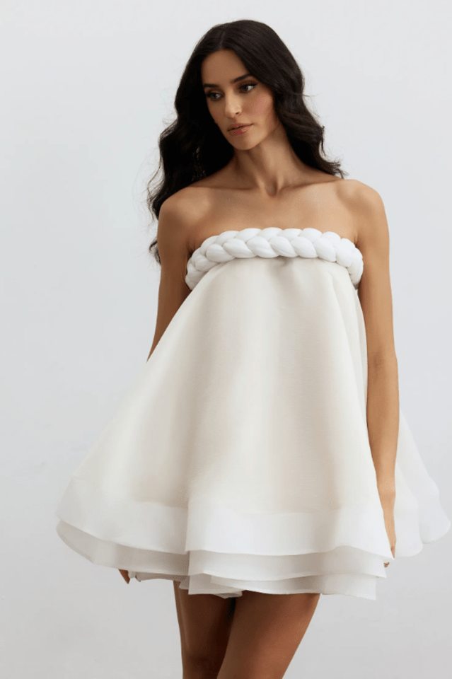 Naomi Twisted Neckline Layered Mini Dress - WEUXS