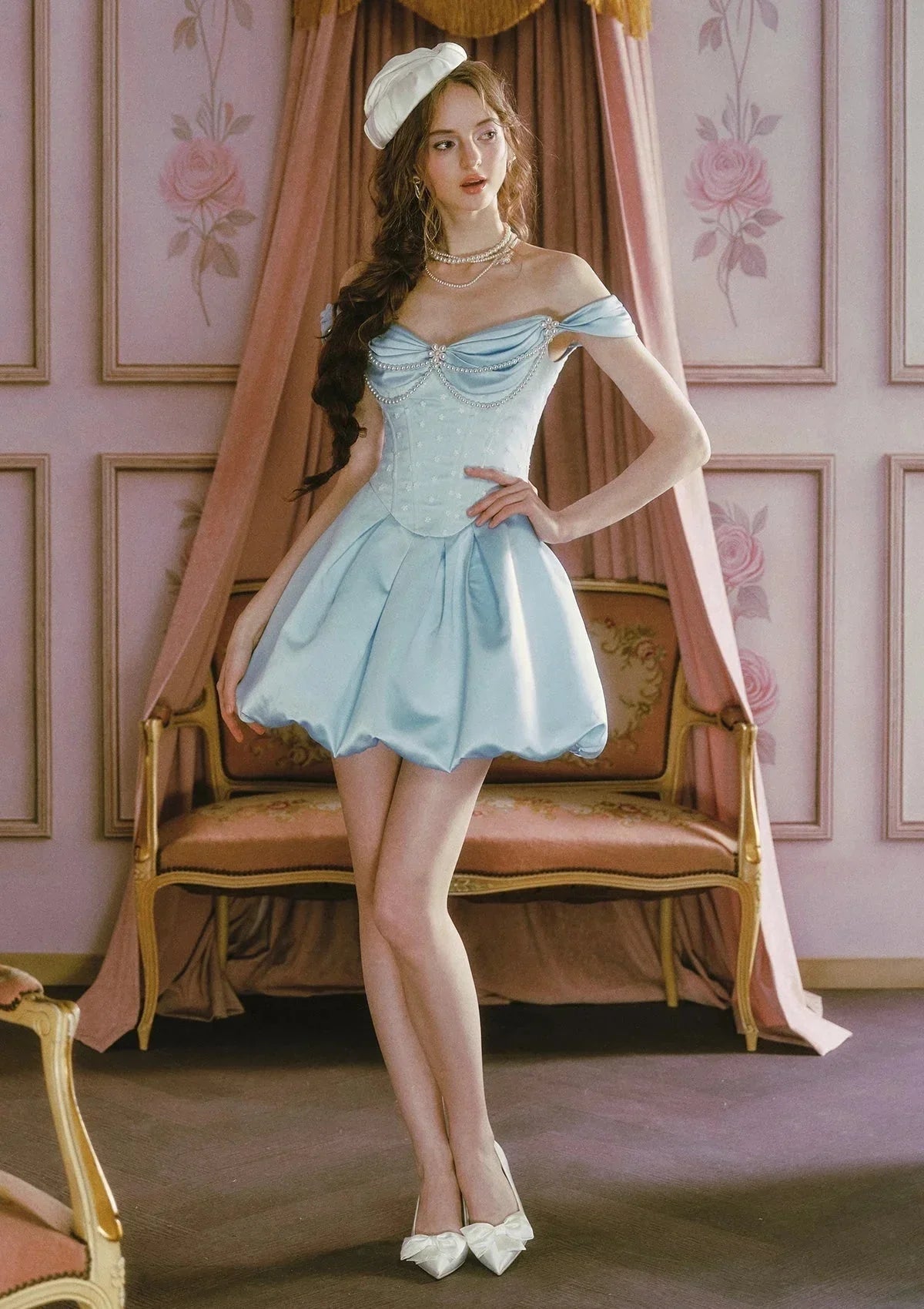 Off-the-Shoulder Party Dress - WEUXS Main image