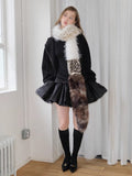 Patchwork Faux Fur Scarf Leopard Print Extra Long 96 Inch Y2K - WEUXS