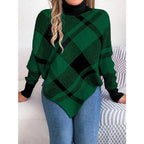 Tartan Plaid Turtleneck Poncho Sweater - View 9 | WEUXS