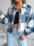 Plaid Cropped Shacket - View 21 | WEUXS