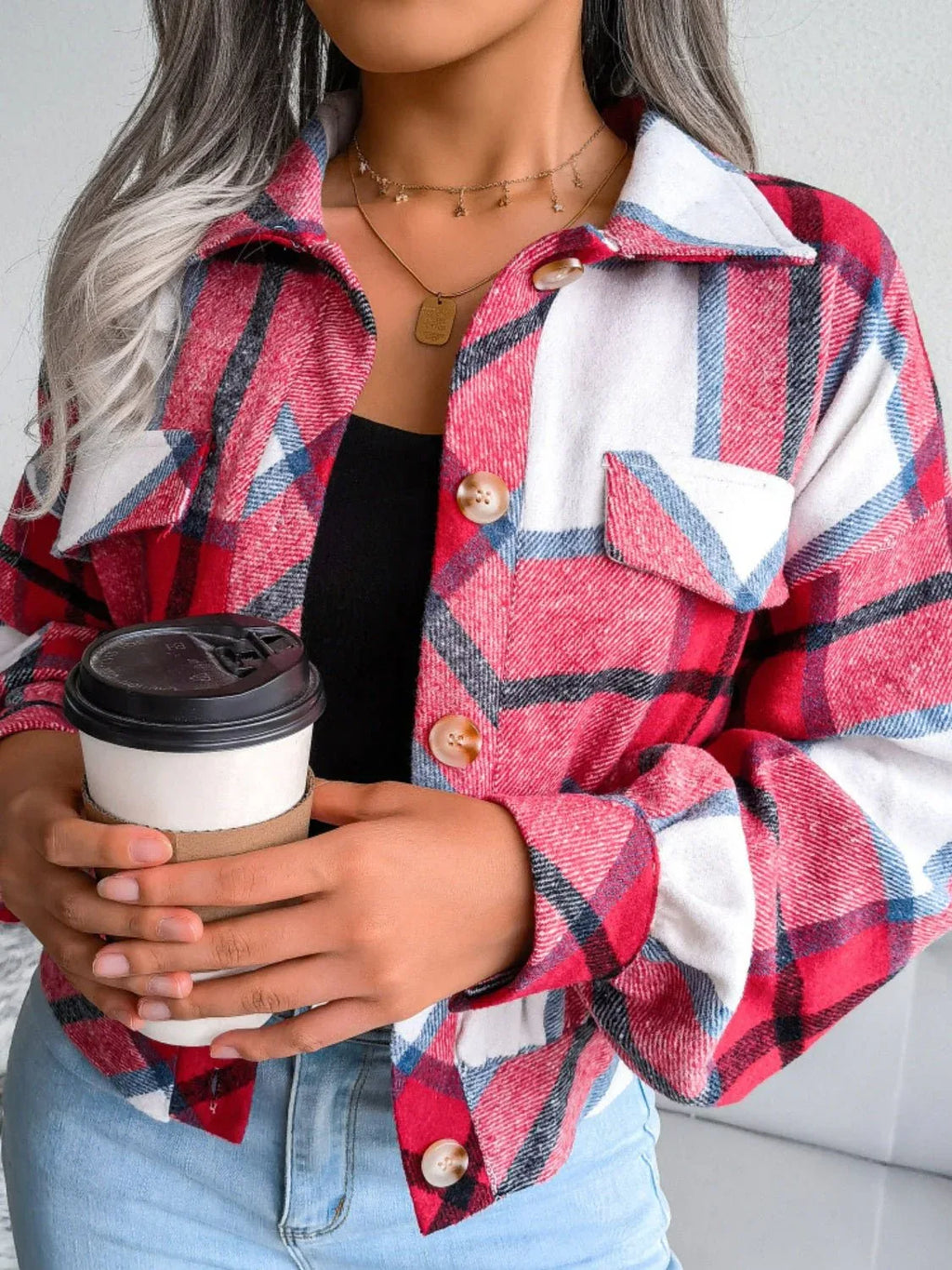 Plaid Cropped Shacket - View 20 | WEUXS